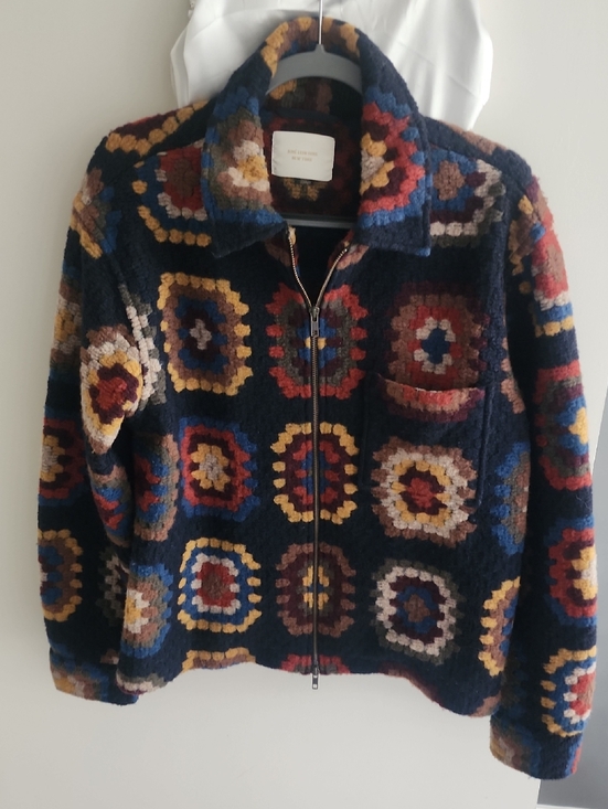 Aime Leon Dore Other - Aime Leon Dore Wool-Blend Multicolor Zip Jacket – Navy Base